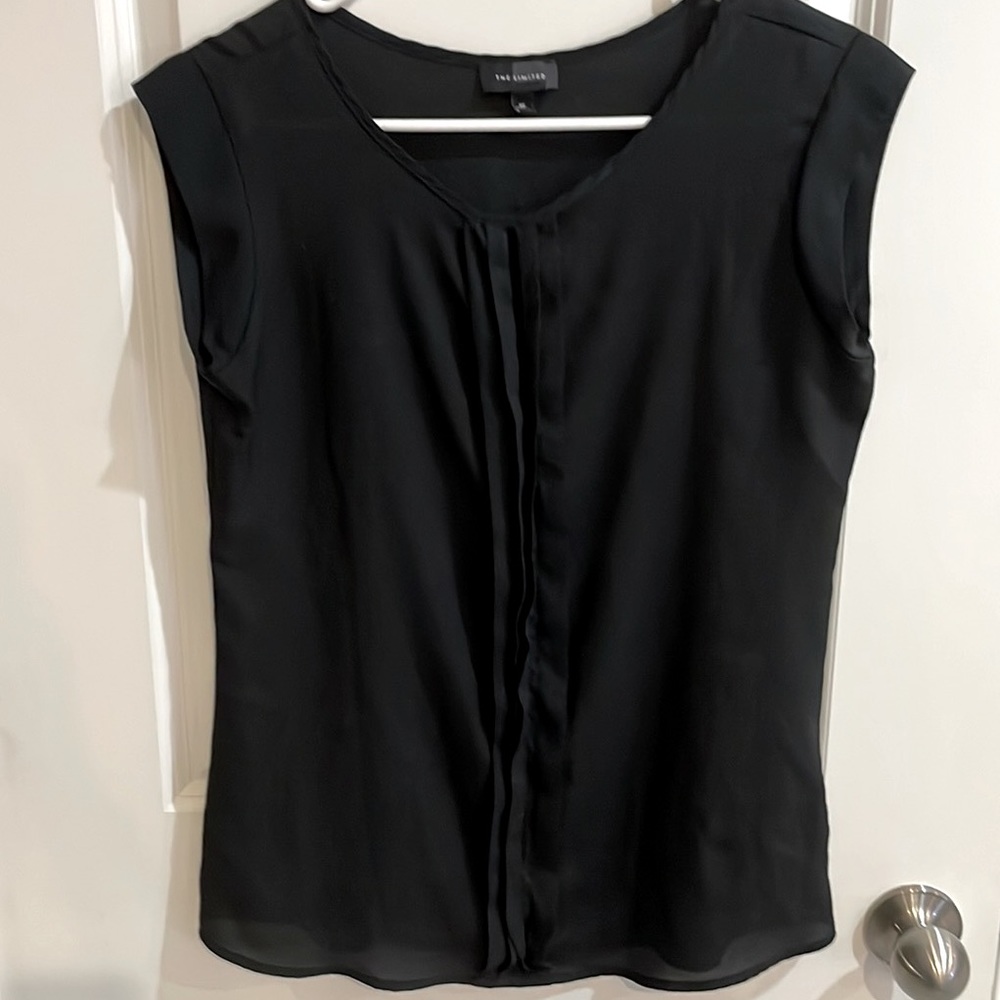 Black The Limited Capped Sleeve Blouse